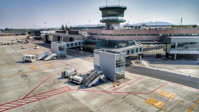 Aeroporto di Bologna, azioni in calo con un report di Mediobanca, Seco in rally con i conti 2025